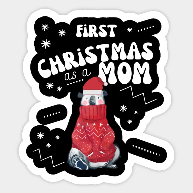 first christmas as a mom, cute baby announcement design Sticker by the christmas shop